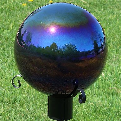 Sunnydaze Mirrored Glass Gazing Globe - 10 in - Rainbow - Set of 2