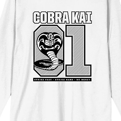 Men's Cobra Kai 01 Snake Logo Long Sleeve Tee