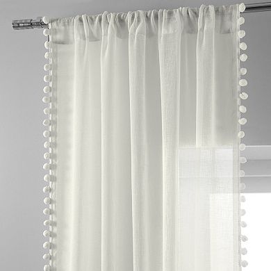 EFF Borla Patterned Faux Linen Sheer Window Curtain Panel