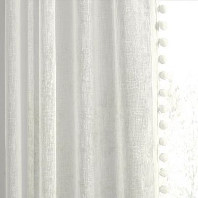 EFF Borla Patterned Faux Linen Sheer Window Curtain Panel