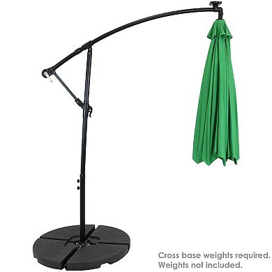 Sunnydaze 9.5 ft Solar Cantilever Offset Patio Umbrella - Emerald