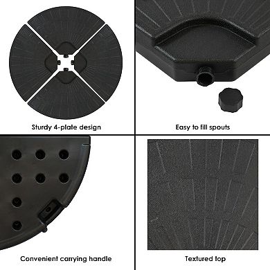Sunnydaze Sand or Water Round Cantilever Offset Patio Umbrella Base Plates