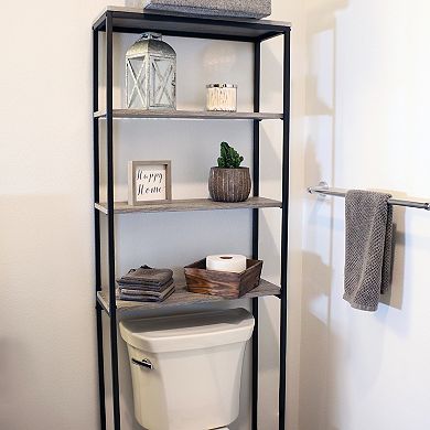 Sunnydaze 4-Tier Over-the-Toilet Bathroom Storage Shelf - 69"