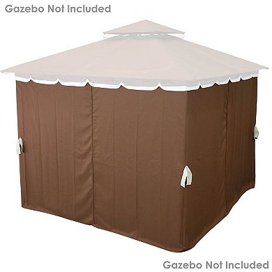 Sunnydaze 4-Piece 10' x 10' Gazebo Polyester Sidewall Set