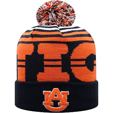 Men's Top of the World Navy/Orange Auburn Tigers Colossal Cuffed Knit Hat with Pom