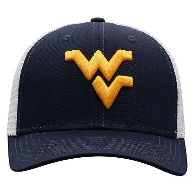 Men's Top of the World Navy/White West Virginia Mountaineers Trucker Snapback Hat