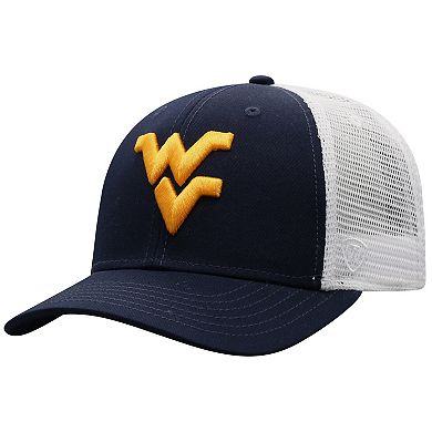 Men's Top of the World Navy/White West Virginia Mountaineers Trucker Snapback Hat