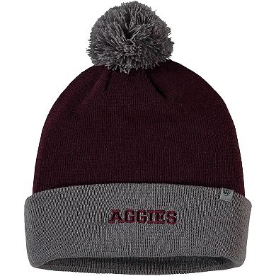 Men's Top of the World Maroon/Gray Texas A&M Aggies Core 2-Tone Cuffed Knit Hat with Pom