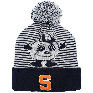 Men's Top of the World Navy Syracuse Orange Line Up Cuffed Knit Hat with Pom