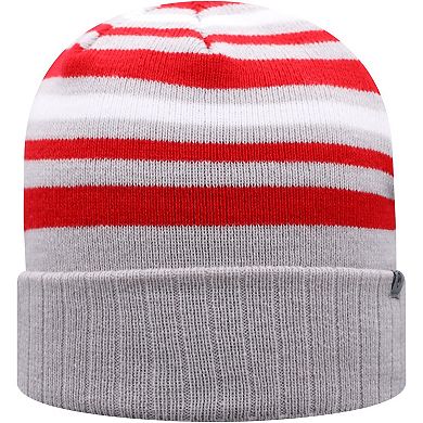Men's Top of the World Gray/Scarlet Nebraska Huskers All Day Cuffed Knit Hat