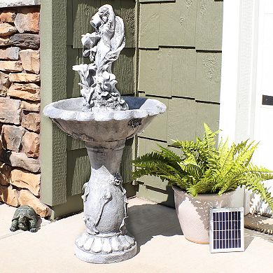 Sunnydaze Fairy Flower Solar Water Fountain with Battery Backup - 42 in