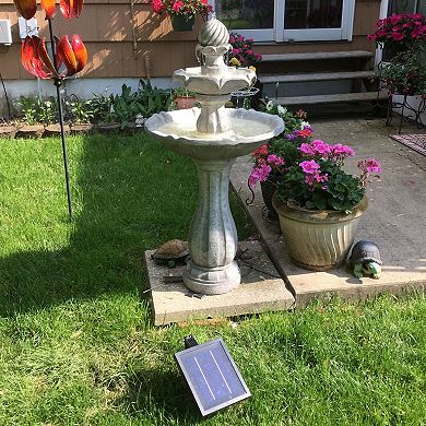 Sunnydaze 45" Arcade Solar With Battery Water Fountain