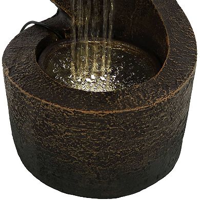 Sunnydaze Winding Showers Polyresin Indoor Water Fountain with LED - 13 in