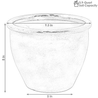 Sunnydaze Set Of 2 Chalet Glazed Ceramic Planters - 9"