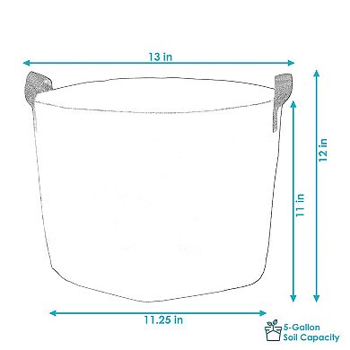 Sunnydaze Set Of 10 Nonwoven Polypropylene Grow Bag With Handles - 5 Gallon