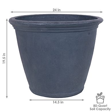 Sunnydaze Set Of 2 Double-walled Flower Planters - 24"