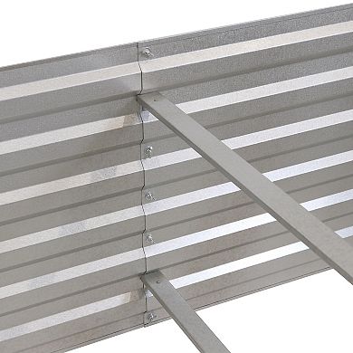 Sunnydaze Galvalume Steel Rectangle Raised Garden Bed - Silver - 71 in