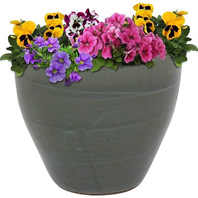 Sunnydaze Resort Indoor/outdoor Glazed Ceramic Planter - 13"