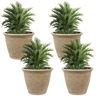 Sunnydaze Set of 4 Anjelica Outdoor Double-Walled Flower Pot Planters - 24"