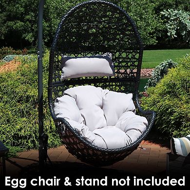 Sunnydaze Cordelia Egg Chair Replacement Seat and Headrest Cushions - Gray