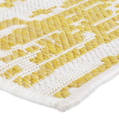 Sunnydaze Abstract Impression Outdoor Area Rug - Golden Fire - 7 ft x 10 ft