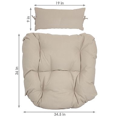 Sunnydaze Replacement Danielle Outdoor Egg Chair Cushion Set