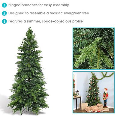 Sunnydaze Slim and Stately Indoor Unlit Artificial Christmas Tree - 8 ft