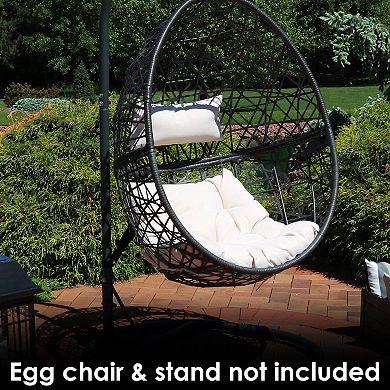 Sunnydaze Replacement Caroline Outdoor Egg Chair Cushion Set