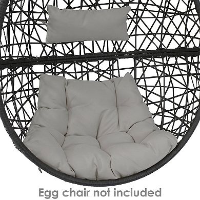 Sunnydaze Caroline Egg Chair Replacement Seat and Headrest Cushions - Gray