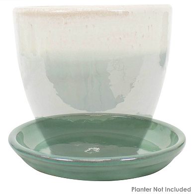 Sunnydaze Set Of 2 Glazed Ceramic Planter Saucers - 7"