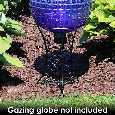 Sunnydaze Black Steel Decorative Scroll Outdoor Gazing Ball Stand - 11-Inch