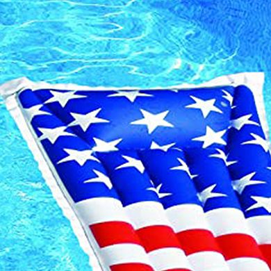 Swimline 72" Inflatable American Flag Swimming Pool Floating Water Raft Lounger
