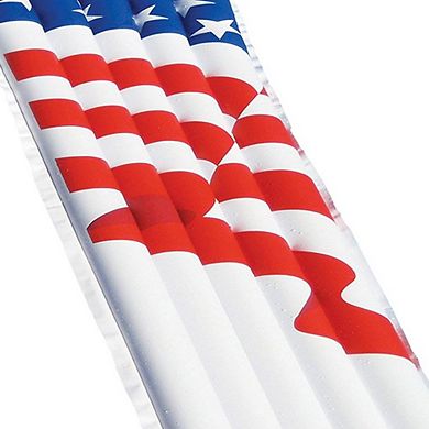 Swimline 72" Inflatable American Flag Swimming Pool Floating Water Raft Lounger