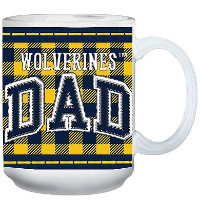 Michigan Wolverines 15oz. Buffalo Plaid Father's Day Mug