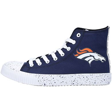 Men's FOCO Denver Broncos Paint Splatter High Top Sneakers