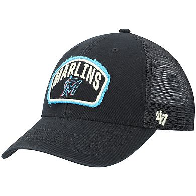 Men's '47 Black Miami Marlins Cledus MVP Trucker Snapback Hat