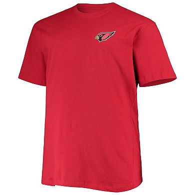 Men's Fanatics Branded Cardinal Arizona Cardinals Big & Tall #1 Dad 2-Hit T-Shirt