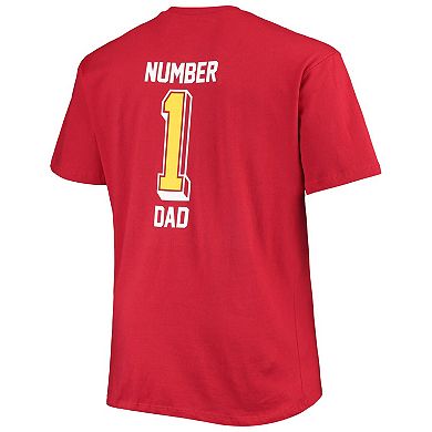 Men's Fanatics Branded Cardinal Arizona Cardinals Big & Tall #1 Dad 2-Hit T-Shirt