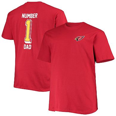 Men's Fanatics Branded Cardinal Arizona Cardinals Big & Tall #1 Dad 2-Hit T-Shirt