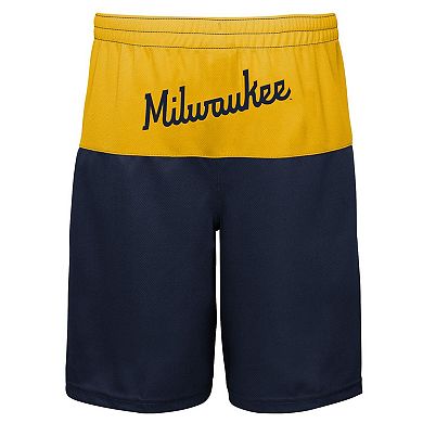 Youth Christian Yelich Navy Milwaukee Brewers Pandemonium Name & Number Shorts