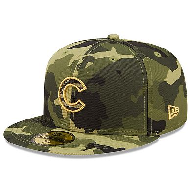 Men's New Era Camo Chicago Cubs 2022 Armed Forces Day On-Field 59FIFTY Fitted Hat