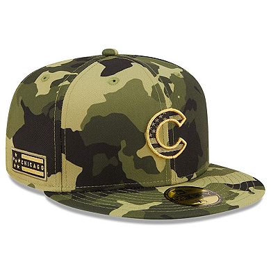 Men's New Era Camo Chicago Cubs 2022 Armed Forces Day On-Field 59FIFTY Fitted Hat