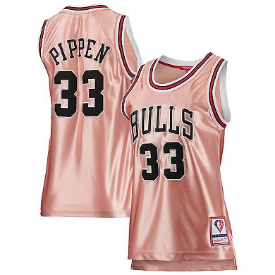 Women's Mitchell & Ness Scottie Pippen Pink Chicago Bulls 75th Anniversary Rose Gold 1997 Swingman Jersey