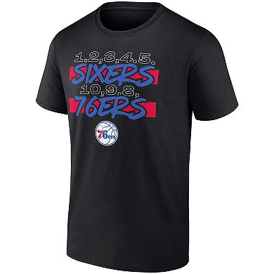 Men's Fanatics Branded Black Philadelphia 76ers Count Hometown Collection T-Shirt