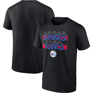Men's Fanatics Branded Black Philadelphia 76ers Count Hometown Collection T-Shirt