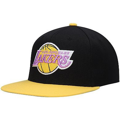 Men's Mitchell & Ness Black/Gold Los Angeles Lakers Hardwood Classics Snapback Hat