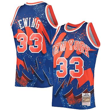 Men's Mitchell & Ness Patrick Ewing Blue New York Knicks Hardwood Classics 1991-92 Hyper Hoops Swingman Jersey