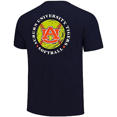 Men's Navy Auburn Tigers Softball Seal T-Shirt