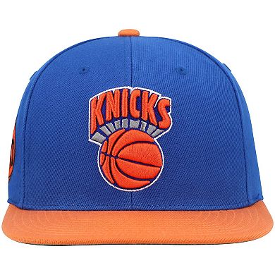 Men's Mitchell & Ness Blue/Orange New York Knicks Hardwood Classics Snapback Hat