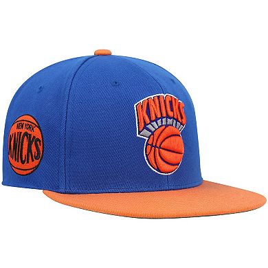 Men's Mitchell & Ness Blue/Orange New York Knicks Hardwood Classics Snapback Hat